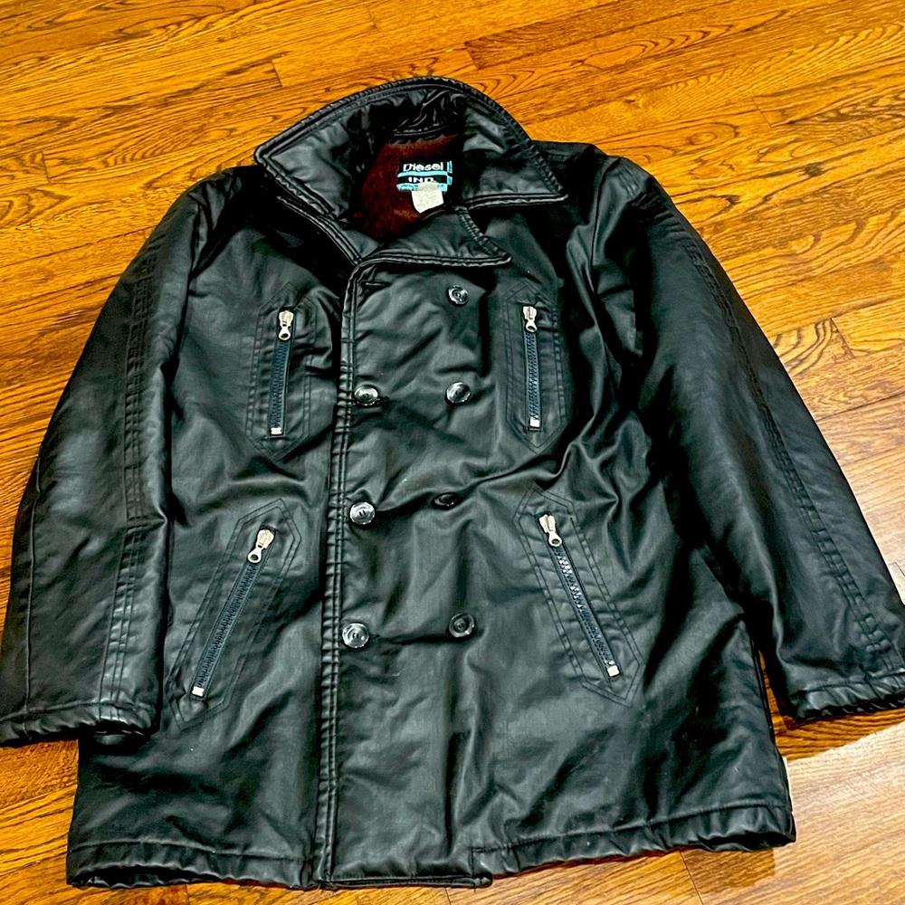 Diesel Faux Leather Peacoat